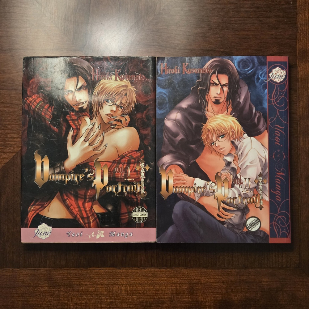 RARE OOP The Vampire's Portrait Manga - 2 Book Lot (Complete) - Yaoi / BL